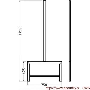 Hermeta 3076 zitbank banksteun Gardelux type 6 Gardelux vrijstaand zwart - A20101357 - afbeelding 2