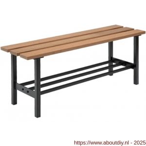 Hermeta 3080 zitbank Gardelux type 3 115 cm houten zitting met schoenenrek zwart - A20101343 - afbeelding 1