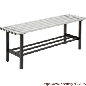 Hermeta 3082 zitbank Gardelux type 3 115 cm aluminium zitting met schoenenrek zwart - A20101331 - afbeelding 1