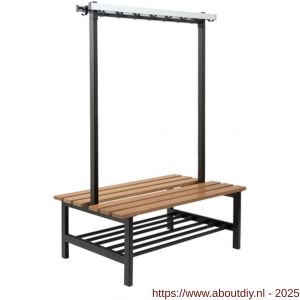 Hermeta 3090 zitbank Gardelux type 6 115 cm houten zitting met schoenenrek zwart - A20101347 - afbeelding 1