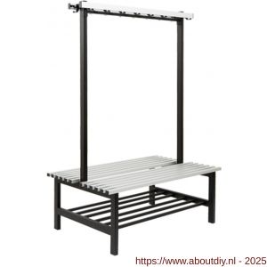 Hermeta 3092 zitbank Gardelux type 6 115 cm aluminium zitting met schoenenrek zwart - A20101335 - afbeelding 1