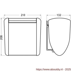 Hermeta 3275 wand afvalbak 2,5 L RAL 5011 EAN sticker - A20100212 - afbeelding 2