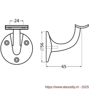 Hermeta 3500 leuninghouder 65 mm holzadel wit EAN sticker - A20100831 - afbeelding 2