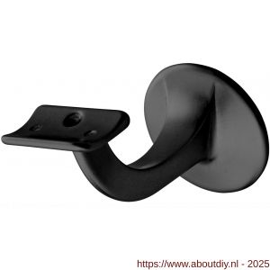 Hermeta 3506 leuninghouder 75 mm holzadel M8 zwart - A20101489 - afbeelding 1