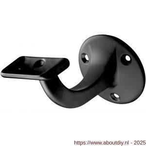 Hermeta 3507 leuninghouder 75 mm vlakzadel zwart - A20101704 - afbeelding 1