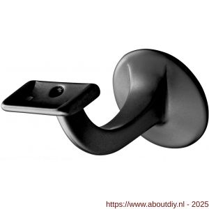Hermeta 3508 leuninghouder 75 mm vlakzadel M8 zwart - A20101706 - afbeelding 1