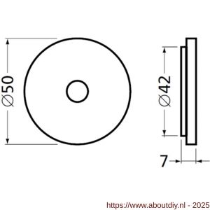 Hermeta 3531 leuninghouder zuil D=20 mm L=71 mm 2x M8 nieuw zilver - A20101004 - afbeelding 2