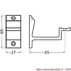 Hermeta 3540 leuninghouder vlakzadel opschroevend naturel EAN sticker - A20100883 - afbeelding 2