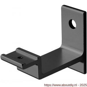 Hermeta 3541 leuninghouder vlakzadel stokschroef mat zwart - A20101512 - afbeelding 1