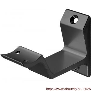 Hermeta 3542 leuninghouder holzadel opschroevend mat zwart - A20101493 - afbeelding 1