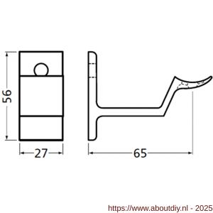 Hermeta 3543 leuninghouder holzadel stokschroef mat zwart - A20101495 - afbeelding 2