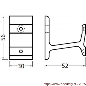 Hermeta 3570 leuning afstandhouder nieuw zilver - A20100819 - afbeelding 2