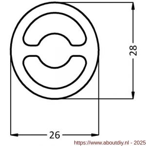 Hermeta 3850 koker doorvalbeveiliging rond-ovaal 28x26x3 mm aluminium 300 cm wit - A20102090 - afbeelding 2