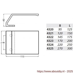 Hermeta 4322 deurduwer 175x113 mm 2x 8,5 mm naturel - A20100146 - afbeelding 2
