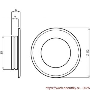 Hermeta 4554 schuifdeurkom rond 52 mm zwart EAN sticker - A20101972 - afbeelding 2