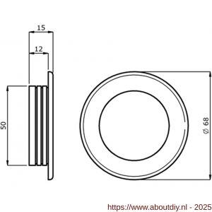 Hermeta 4555 schuifdeurkom rond 68 mm naturel EAN sticker - A20100185 - afbeelding 2
