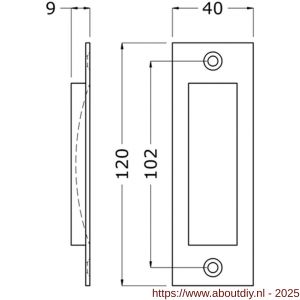 Hermeta 4556 schuifdeurkom 120x40 mm recht zwart - A20101399 - afbeelding 2