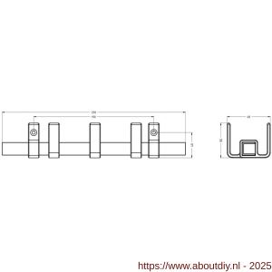 Hermeta GA7293 wand garderobe Gardelux Anna 3 haaks mat zwart - A20102015 - afbeelding 2