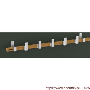 Hermeta GA7293 wand garderobe Gardelux Anna 3 haaks hout-aluminium mat naturel - A20102016 - afbeelding 1