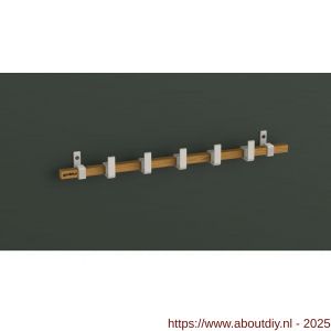 Hermeta GA7444 wand garderobe Gardelux Anna 4 haaks hout-aluminium wit - A20102022 - afbeelding 1