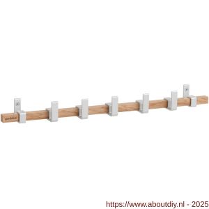 Hermeta GA7595 wand garderobe Gardelux Anna 5 haaks hout-aluminium mat naturel - A20102024 - afbeelding 1
