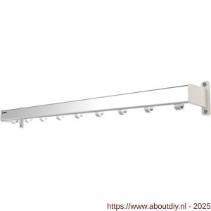 Hermeta GF1B wand garderobe Gardelux Fit 1 aluminium basis 730 mm 6 haken mat naturel-steunen grijs RAL 7035 fijnstructuur - A20102261 - afbeelding 1