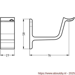Hermeta 3553 leuninghouder holzadel profiel stok M8 nieuw zilver - A20101461 - afbeelding 2