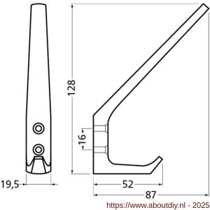 Hermeta 0030 garderobe hoed- en jashaak enkel zwart EAN sticker - A20101371 - afbeelding 2