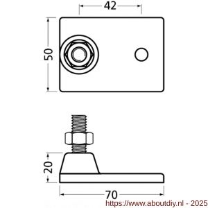 Hermeta 1365 garderobe bouwprofiel stelplaat M10 Gardelux naturel - A20100070 - afbeelding 2