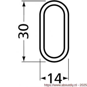 Hermeta 1904 garderobebuis recht ovaal 30x14 mm L 200 cm mat naturel EAN sticker - A20101662 - afbeelding 2