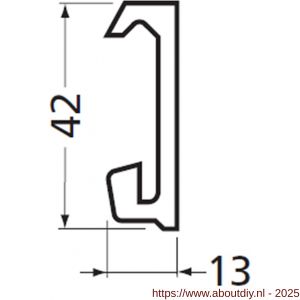Hermeta 2650 garderobelijst 42x13 mm L 500 cm mat naturel - A20102124 - afbeelding 2