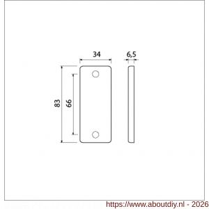 Ami 4 RH afdekrozet aluminium rechthoek blind F1 - A10900443 - afbeelding 2