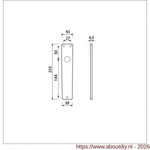 Ami 218/3 RH langschild aluminium rondhoek blind F2 - A10900663 - afbeelding 2