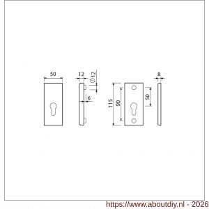 Ami VHB 115/50 veiligheidsrozet SKG*** VHB rozet 115/50 profielcilinder PC F1 deurdikte 38-42 mm - A10901524 - afbeelding 2