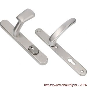 Ami VHB 257/37/2-166 KT veiligheids Rotaveer knop-kruk smalschildgarnituur SKG*** kerntrekbeveiliging ovaal VHB 257/37/2 kerntrek KT 72 knop 166 rechts F1 en deurkruk 378 Rota 257/32/2 profielcilinder PC 72 deurdikte 53-57 mm - A10901635 - afbeelding 1