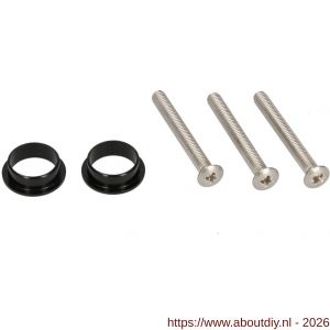 Ami veiligheidsbeslag bevestigingsset VHB veiligheidsschilden 3x schroef M6x53 mm RVS en 2x nylon ring deurdikte 38-42 mm - A10901670 - afbeelding 1