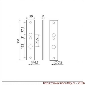 Ami 251/50/8 langschild aluminium RC 22,5-73,5 mm F1 R6,5/R7,3 - A10901740 - afbeelding 2