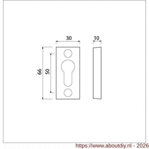 Ami 65/30 smalrozet aluminium gegoten profielcilinder PC R6.5 hartafstand 50 mm F1 - A10900490 - afbeelding 2