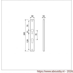 Ami 245/30 smalschild aluminium profielcilinder PC 72 R6,5 F1 - A10900772 - afbeelding 2