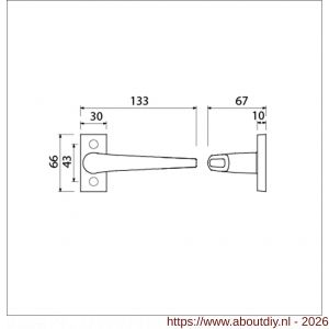 Ami 65/30-357 smalrozet kruk combinatie deurkruk 357 vastdraaibaar rozet 65/30 R6.5 hartafstand 43 mm F1 - A10900096 - afbeelding 2