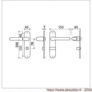 Ami 200/1/7-386 kruk-kruk garnituur Archi-Design deurkruk 386 Rota WC 8/78 deurdikte 38-42 mm - A10901728 - afbeelding 2