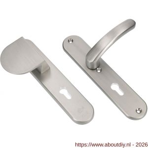 Ami VHB 250/50/1-90/83-378 veiligheids Rotaveer duwer-kruk langschildgarnituur SKG*** Archi Design ovaal VHB 250/50/1 profielcilinder PC 55 deurduwer 90/83 links en deurkruk 378 Rota Irox deurdikte 38-42 mm - A10900950 - afbeelding 1