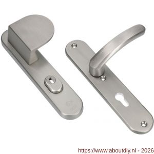 Ami VHB 250/15-90/83-378 KT veiligheids Rotaveer duwer-kruk langschildgarnituur SKG*** kerntrekbeveiliging Archi Design VHB 250/15 kerntrek KT 55 deurduwer 90/83 rechts en deurkruk 378 Rota Irox deurdikte 38-42 mm - A10901087 - afbeelding 1