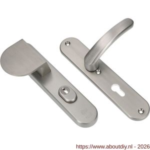 Ami VHB 250/15-90/83-378 KT veiligheids Rotaveer duwer-kruk langschildgarnituur SKG*** kerntrekbeveiliging Archi Design VHB 250/15 kerntrek KT 55 deurduwer 90/83 links en deurkruk 378 Rota Irox deurdikte 38-42 mm - A10901088 - afbeelding 1