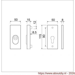 Ami VHB 115/50/15 KT veiligheidsrozet SKG*** kerntrekbeveiliging VHB rozet 115/15 KT deurdikte 38-42 mm zwart RAL 9005 structuur finish - A10901544 - afbeelding 2