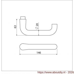 Ami 394 deurkruk gatdeel aluminium M6 F1 - A10900312 - afbeelding 2