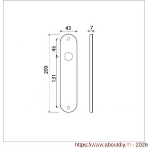 Ami 200/1/7 langschild aluminium Archi Design blind Irox - A10900693 - afbeelding 2
