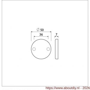 Ami 3 RH rond afdekrozet aluminium rondhoek blind F1 - A10900441 - afbeelding 2