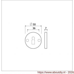 Ami 3 RH rond sleutelrozet aluminium rondhoek bontebaard BB F2 - A10900479 - afbeelding 2