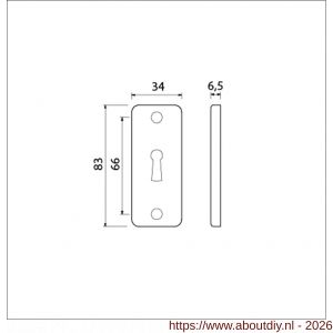 Ami 4 RH sleutelrozet aluminium rechthoek sleutelgat SLG F1 - A10900483 - afbeelding 2